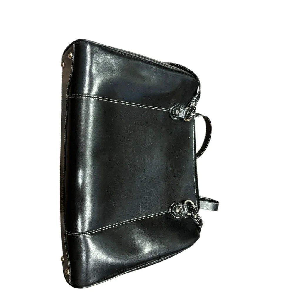 McKlein Glenview Women's Black Leather Inner Pockets Organizer Laptop Briefcase